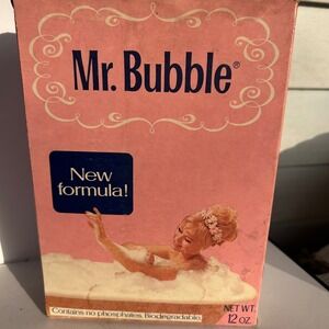 Vintage MrBubble Bubble Bath Powder 12 Oz New Formula Box 1972 Collectible Rare